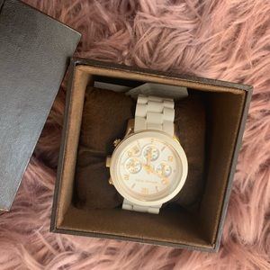 Michael Kors White and Gold Watch